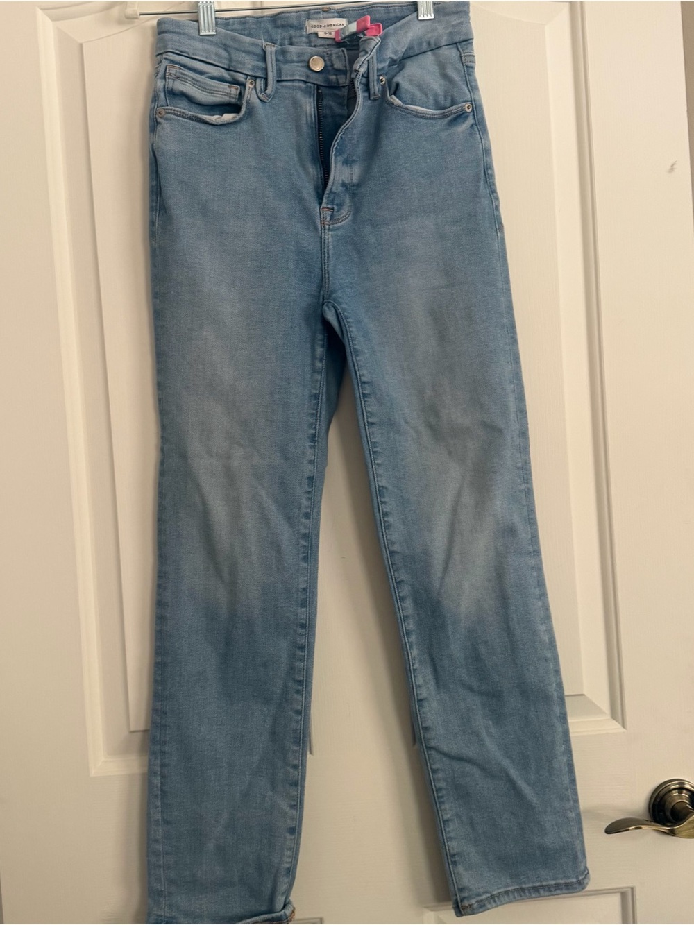 Good American Light Blue Straight Leg Jeans